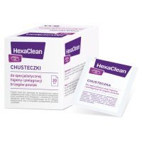 HEXACLEAN Chusteczki do specjalistycznej higieny i pielęgnacji brzegów powiek 20 sztuk