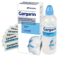 GARGARIN ZATOKI Zestaw podstawowy do płukania nosa i zatok BUTELKA + 16 saszetek