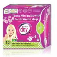 GENTLE DAY mini podpaski ekologiczne dla nastolatek NA DZIEŃ z paskiem anionowym 12 sztuk