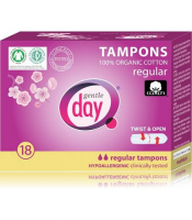 GENTLE DAY tampony 100% certyfikowanej bawełny ekologicznej REGULAR 18 tamponów