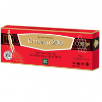 Ginseng 200 Żeń-szeń, Mleczko pszczele, Miód, 10 fiolek x 10ml
