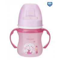 CANPOL EasyStart Kubek treningowy  SWEET FUN z miękkim ustnikiem RÓŻOWY 120 ml 35/207