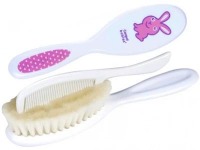 CANPOL Miękka szczotka do włosów z grzebykiem KOLOR RÓŻOWY 2/417