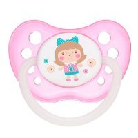 CANPOL Smoczek uspokajający silikonowy anatomiczny TOYS Różowy 18m+