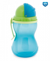 CANPOL Bidon sportowy ze słomką TURKUSOWY 370 ml 56/113