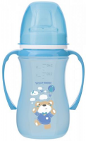 CANPOL EasyStart Kubek treningowy  SWEET FUN z miękkim ustnikiem NIEBIESKI 240 ml 35/208
