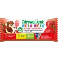 Lizak MNIAM-MNIAM Na Odporność bez cukru o smaku truskawkowym ŁEZKA 1 sztuka