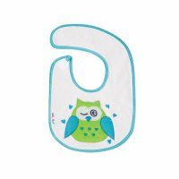 AKUKU Śliniak na rzep z haftem mały ZIELONA SOWA 1 sztuka (A1306)