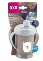 LOVI Kubek niekapek BUDDY BEAR 250 ml SZARY 35/344
