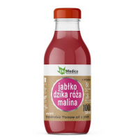 EKAMEDICA Sok 100% Jabłko Dzika Róża Malina 300 ml