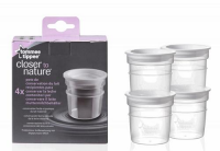 TOMMEE TIPPEE CLOSER TO NATURE pojemniki do przechowywania pokarmu 4 sztuki (0102)
