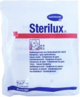 STERILUX Kompresy gazowe JAŁOWE 12-warstwowe 17-nitkowe 10cm x 10cm, 3 sztuki