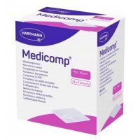 MEDICOMP kompresy z włókniny JAŁOWE 4-warstwowe  7,5 x 7,5cm 50 sztuk HARTMANN