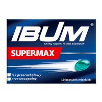 IBUM SUPERMAX 600 mg 10 kapsułek na ostry ból głowy, zębów