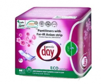 GENTLE DAY wkładki ekologiczne pochłaniające wilgoć z paskiem anionowym 20 sztuk