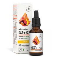 AURA HERBALS Witamina D3 + K2mk7 + Omega-3 krople, 30 ml