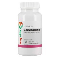MyVita Ashwagandha standaryzowany ekstrakt 3% 250 mg, 60 kaps.