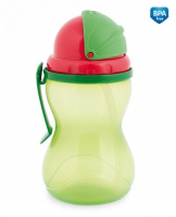CANPOL Bidon sportowy ze słomką ZIELONY 370 ml 56/113
