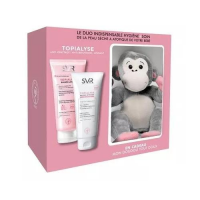 SVR TOPIALYSE ZESTAW Balsam do ciała regenerujący 200 ml + Balsam do mycia 200 ml + MAŁPKA
