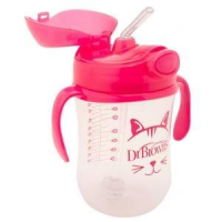 DR BROWN'S Kubek pierwsza słomka RÓŻOWY 270ml
