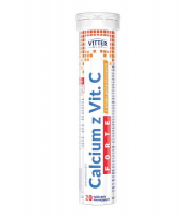 CALCIUM Z VIT. C FORTE o smaku pomarańczowym 20 tabletek musujących VITTER BLUE