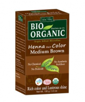 INDUS VALLEY BIO ORGANIC Henna - farba do włosów na bazie henny ŚREDNI BRĄZ w 100% ekologiczna 100g