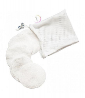 SOFT MOON Wielorazowe płatki waciki kosmetyczne białe 5 sztuk+ woreczek do prania