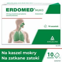 ERDOMED MUKO 225 mg proszek do sporządzania zawiesiny doustnej 10 saszetek