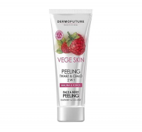 DERMOFUTURE VEGE SKIN Peeling  2 w 1 do twarzy i ciała MALINA I KOKOS 200 ml