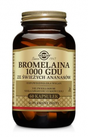 SOLGAR BROMELAINA 1000 GDU ze świeżych ananasów 60 kapsułek
