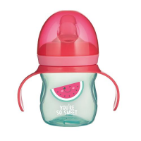 CANPOL BABIES Kubek treningowy ustnik silikonowy SO COOL RÓŻOWY 150ml 57/303_pin