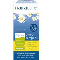 NATRACARE tampony higieniczne z aplikatorem niebielone chlorem REGULAR 16 sztuk