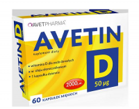 AVETIN D witamina D 50µg 2000 j.m., 60 kapsułek