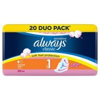 ALWAYS CLASSIC SENSITIV NORMAL podpaski 20 sztuk