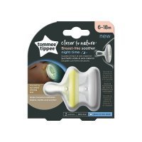 TOMMEE TIPPEE Smoczek uspokajający BREAST-LIKE-SOOTHER NIGHT 6-18m 2sztuk (4855)