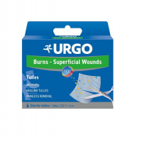 URGO BURNS Oparzenia i rany powierzchniowe sterylna siateczka 5 cm x 5 cm 6 sztuk
