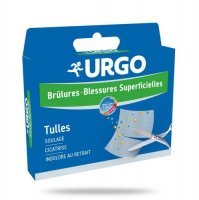 URGO BURNS Oparzenia i rany powierzchniowe sterylna siateczka 8 cm x 8 cm 4 sztuki