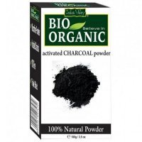 INDUS VALLEY BIO ORGANIC Proszek z aktywnego węgla drzewnego absorbuje nadmiar tłuszczu toksyn 100g