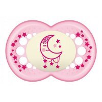 MAM NIGHT 6+ miesięcy Smoczek uspokajający dla dziewczynki 1 sztuka