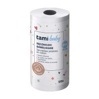 TAMI MYBABY Ręczniki bawełniane dla noworodków i niemowląt rolka 50 sztuk