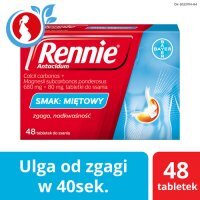 RENNIE ANTACIDUM 48 tabletek zgaga, nadkwaśność