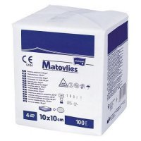 KOMPRESY Z WŁÓKNINY NIEJAŁOWE 4-warstwowe 10 cm x10 cm 100 sztuk MATOVLIES