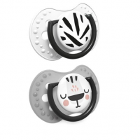 LOVI Smoczek silikonowy dynamiczny 0-3 miesięcy SALT & PEPPER 2 sztuki 22/877