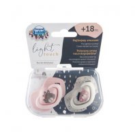 CANPOL Smoczek silikonowy symetryczny BONJOUR PARIS 18+ miesięcy 2 sztuki 22/649_pin