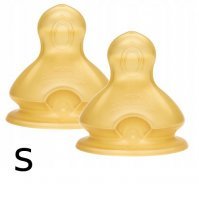 NUK FIRST CHOICE+ lateksowy smoczek na butelkę 0-6 miesięcy rozmiar S 2 sztuki (701.235)