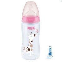 NUK FIRST CHOICE+ butelka ze wskaźnikiem temperatury 0-6 miesiąca 300 ml RÓŻOWY (741.927B)