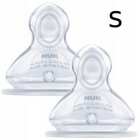 NUK FIRST CHOICE+ silikonowy smoczek na butelkę 0-6 miesięcy rozmiar S 2 sztuki (709.244)