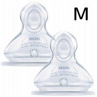 NUK FIRST CHOICE+ silikonowy smoeczek na butelkę 6-18 miesięcy rozmiar M 2 sztuki (721.265)