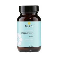 FUSHI WHOLE FOOD Magnesium Magnez 62,6mg+sproszkowane nasiona kakaowca, daktylowca, dyni 60 kapsułek