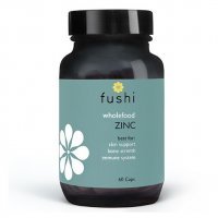 FUSHI WHOLE FOOD Zinc Cynk 10mg+sproszkowane ziarna kakaowca, lnu, grzyby Shiitake 60 kapsułek